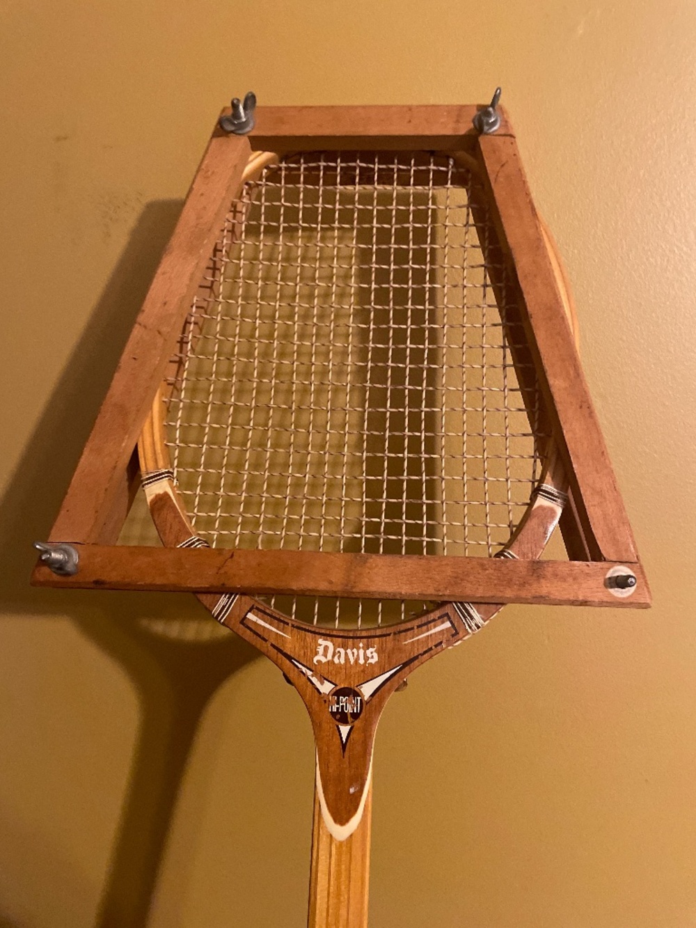 Wooden racket and clamp